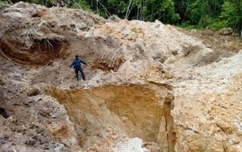 ilustrasi: lokasi penambangan ilegal jika dibiarkan akan merusak alam dan lingkungan